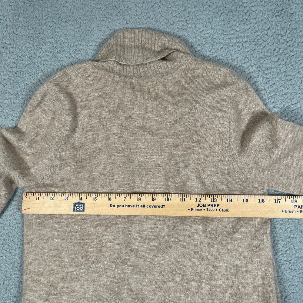 Quince Open Cashmere Cardigan Womens S Oatmeal Tan Tight Knit Drape Fit Luxury - Picture 7 of 8